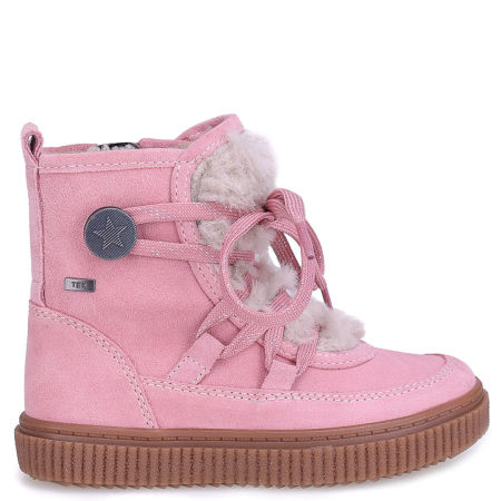 Kioto membrana różowe kozaczki dziecięce ze skóry naturalnej