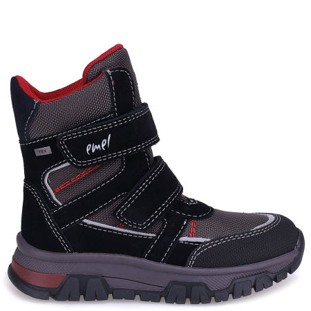 Edmonton membrana czarne śniegowce dziecięce ze skóry naturalnej