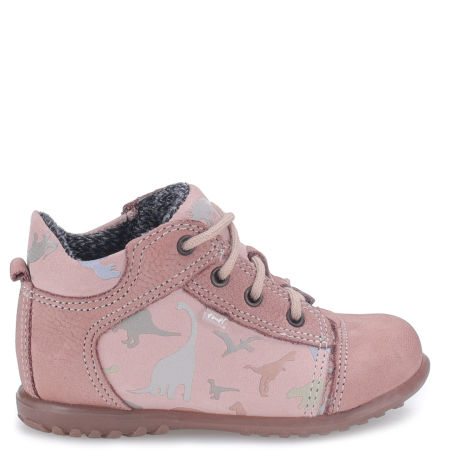 Boston Roczki® membrana beżowe trzewiki dziecięce ze skóry naturalnej w dinozaury