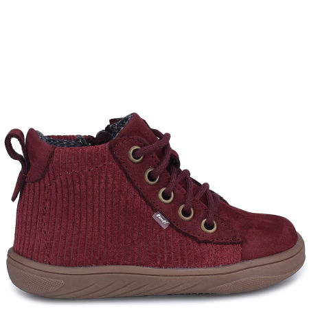 Etna barefoot membrana bordowe trampki dziecięce ze skóry naturalnej