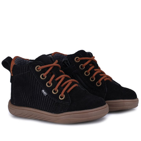 Etna barefoot membrana czarne trampki dziecięce ze skóry naturalnej zdjęcie 1