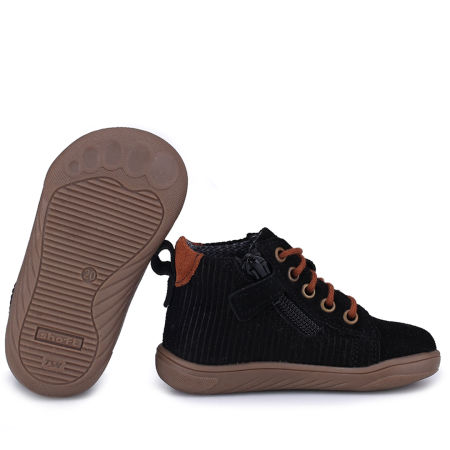 Etna barefoot membrana czarne trampki dziecięce ze skóry naturalnej zdjęcie 2