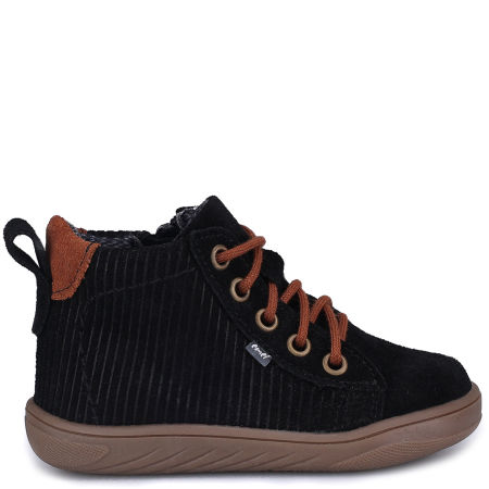 Etna barefoot membrana czarne trampki dziecięce ze skóry naturalnej