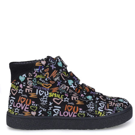 Chester membrana czarne trampki dziecięce ze skóry naturalnej