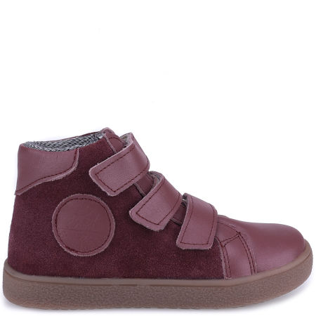 Chester membrana bordowe trampki dziecięce ze skóry naturalnej