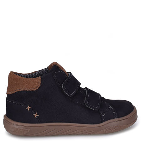 Orlean barefoot membrana czarne trampki dziecięce ze skóry naturalnej