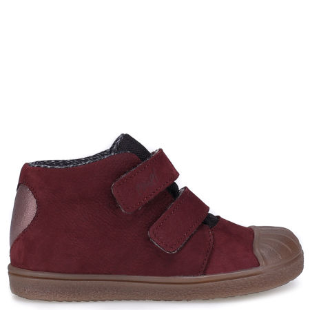 Togo membrana bordowe trampki dziecięce ze skóry naturalnej