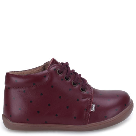 Arno barefoot membrana bordowe trzewiki dziecięce ze skóry naturalnej