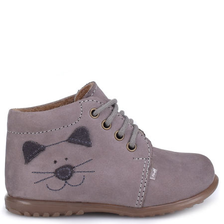 Denver Roczki® membrana szare trzewiki dziecięce ze skóry naturalnej