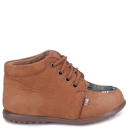 Denver Roczki® membrana brązowe trzewiki dziecięce ze skóry naturalnej z krokodylem