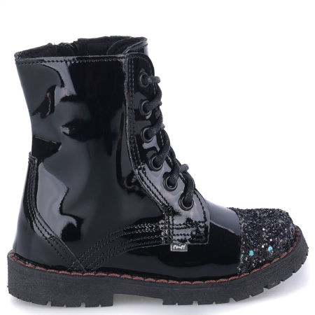 Bolzano membrana czarne trzewiki dziecięce ze skóry naturalnej