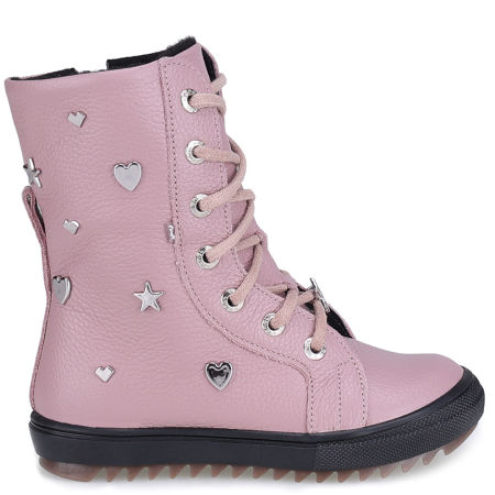 Lahti membrana różowe trzewiki dziecięce ze skóry naturalnej