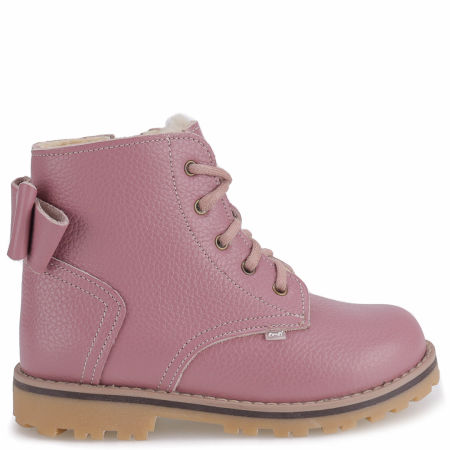 Bergamo membrana różowe trzewiki dziecięce ze skóry naturalnej