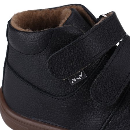 Pico barefoot membrana czarne trampki dziecięce ze skóry naturalnej
