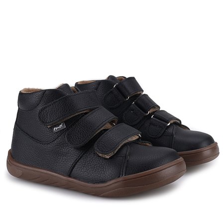 Pico barefoot membrana czarne trampki dziecięce ze skóry naturalnej