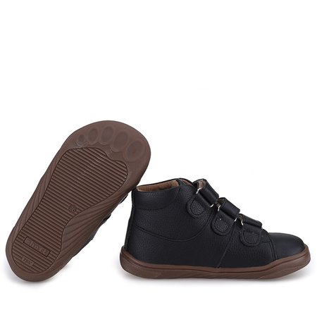 Pico barefoot membrana czarne trampki dziecięce ze skóry naturalnej