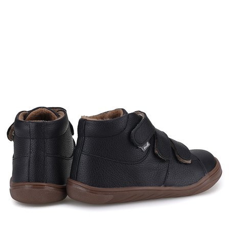 Pico barefoot membrana czarne trampki dziecięce ze skóry naturalnej