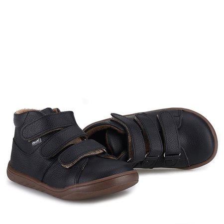 Pico barefoot membrana czarne trampki dziecięce ze skóry naturalnej