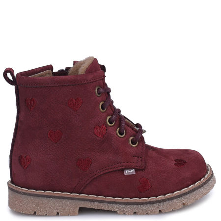 Bergen membrana bordowe trzewiki dziecięce ze skóry naturalnej