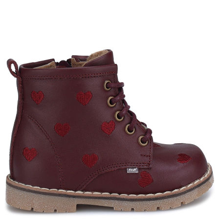 Bergen membrana bordowe trzewiki dziecięce ze skóry naturalnej