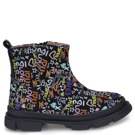 Osaka membrana czarne sztyblety dziecięce ze skóry naturalnej