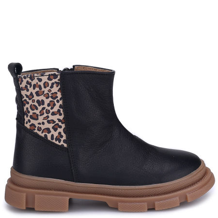 Osaka membrana czarne sztyblety dziecięce ze skóry naturalnej