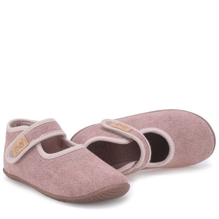 Kapcie Barefoot dla dzieci różowe ze srebrną nitką zdjęcie 4