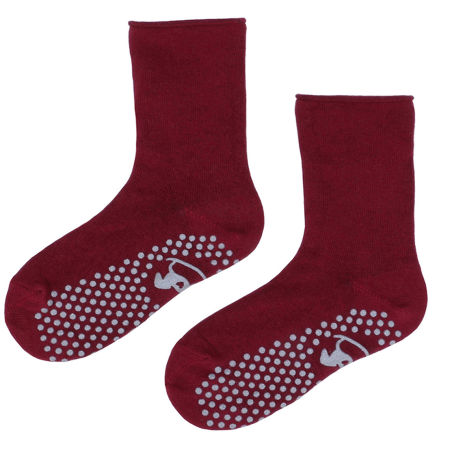 Skarpetki bawełniane antypoślizgowe bordowe
