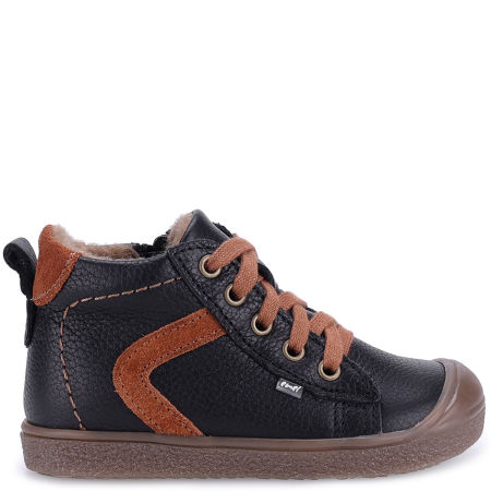 Sydney membrana czarne trampki dziecięce ze skóry naturalnej