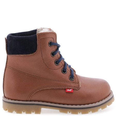 Geneva membrana brązowe traperki dziecięce ze skóry naturalnej