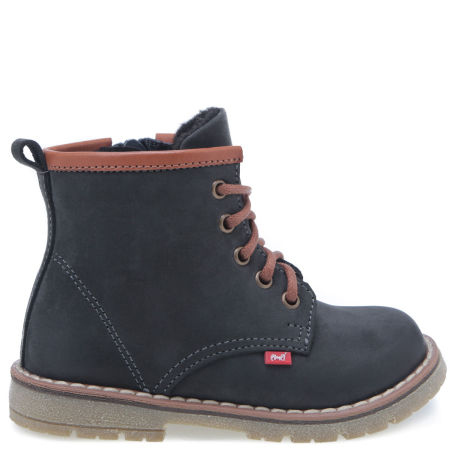 Bergen membrana czarne trzewiki dziecięce ze skóry naturalnej