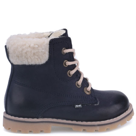 Geneva membrana granatowe traperki dziecięce ze skóry naturalnej