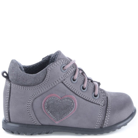 Boston Roczki® membrana szare trzewiki dziecięce ze skóry naturalnej