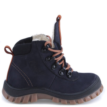 McKinley membrana granatowe traperki dziecięce ze skóry naturalnej