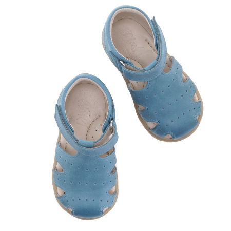 Palma Roczki® niebieskie sandały dziecięce ze skóry naturalnej  - ES 1646-5 zdjęcie 4