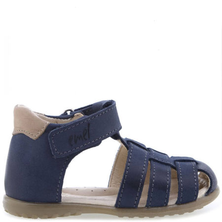 Panama Roczki® granatowe sandały dziecięce ze skóry naturalnej
