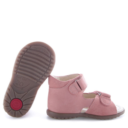 Malaga Roczki® różowe sandały dziecięce ze skóry naturalnej - ES 2428D zdjęcie 4