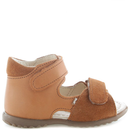 Malaga Roczki® brązowe sandały dziecięce ze skóry naturalnej