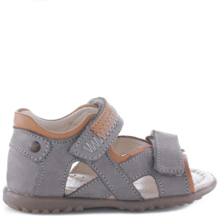 Acapulco Roczki® szare sandały dziecięce ze skóry naturalnej