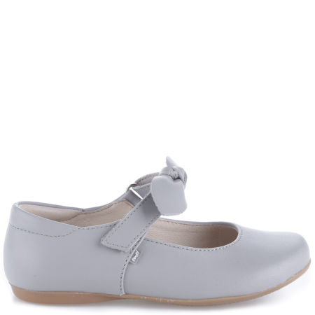 Vienna szare baleriny dziecięce ze skóry naturalnej