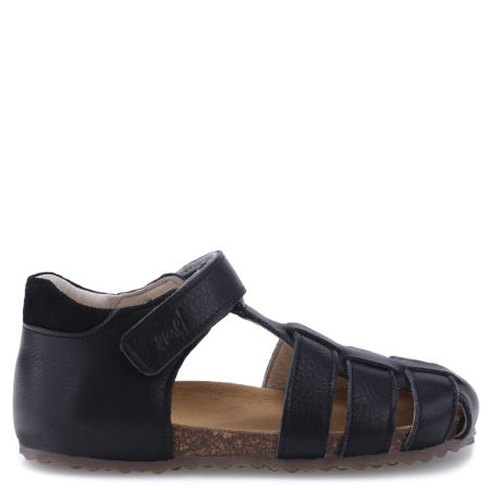 Brasilia czarne sandały dziecięce ze skóry naturalnej