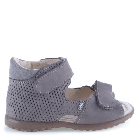 Malaga Roczki® szare sandały dziecięce ze skóry naturalnej