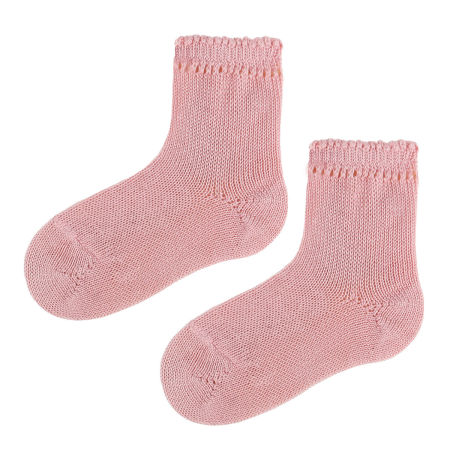 Skarpetki ażurowe dla dziewczynki różowe