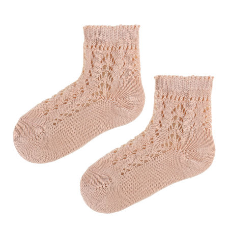 Skarpetki ażurowe dla dziewczynki różowe