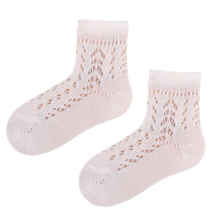 Skarpetki ażurowe dla dziewczynki białe