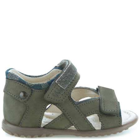 Acapulco Roczki® zielone sandały dziecięce ze skóry naturalnej