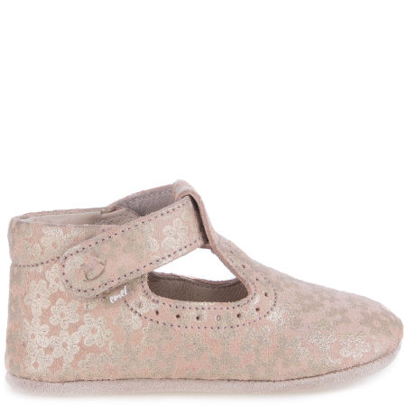 Niechodki złote ze skóry naturalnej na rzep