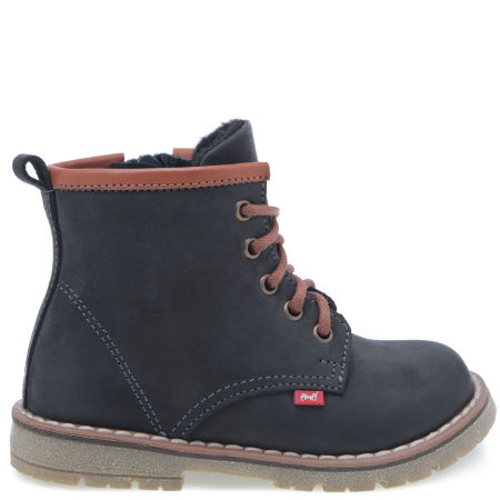 Bergen membrana czarne trzewiki dziecięce ze skóry naturalnej