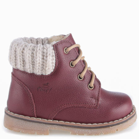 Bern membrana bordowe trzewiki dziecięce ze skóry naturalnej