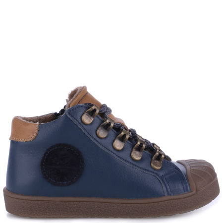 Preston membrana granatowe trampki dziecięce ze skóry naturalnej